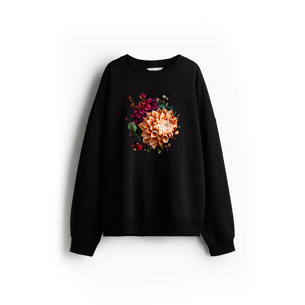 Vintage Dahlia Inspired Flower Plant Lover Funny Gardening Sweatshirt