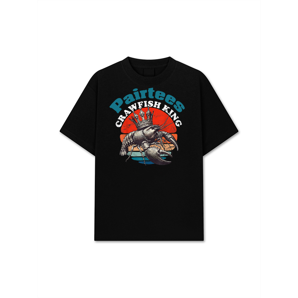 Vintage Distressed Crawfish King Boil Party Cajun Lobster T-Shirt