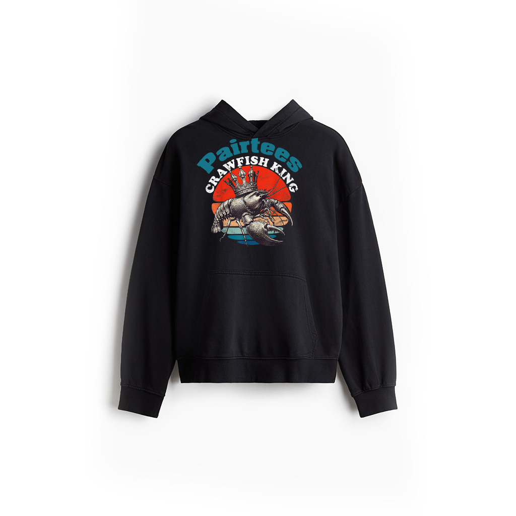 Vintage Distressed Crawfish King Boil Party Cajun Lobster Hoodie