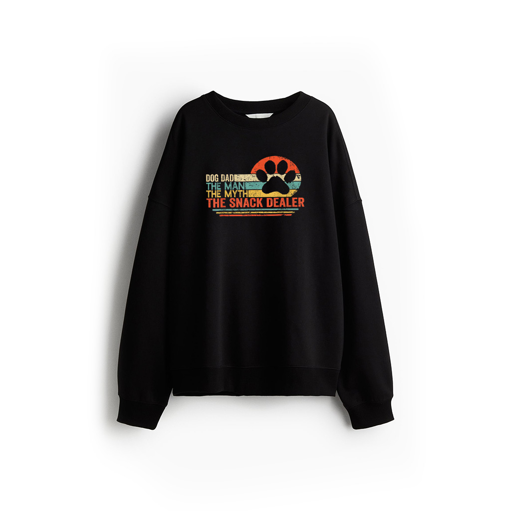 Vintage Dog Dad The Man The Myth Snack Dealer Father Day Sweatshirt