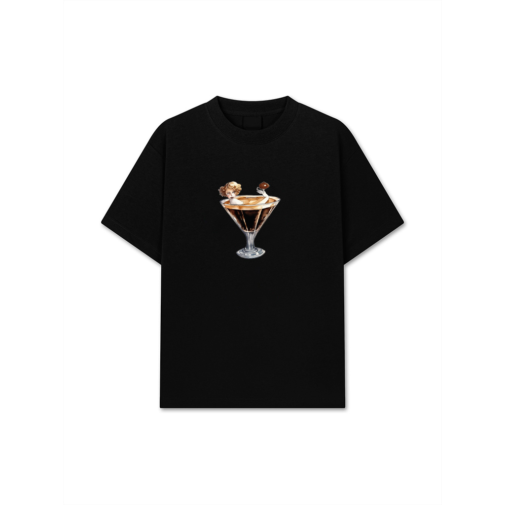 Vintage Espresso Martini Coffee Lover Design Cold Cocktail T-Shirt