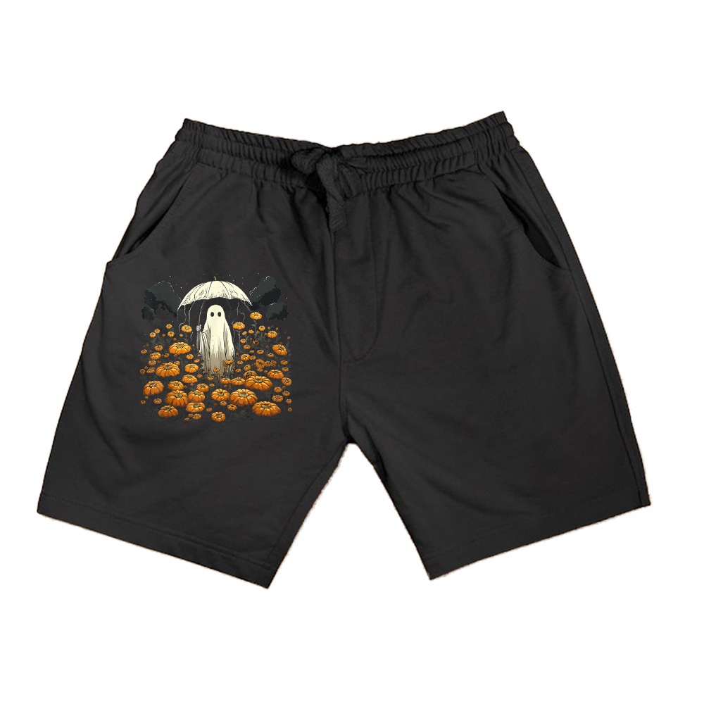 Vintage Floral Ghost Halloween Ghost In The Forest Gothic Shorts