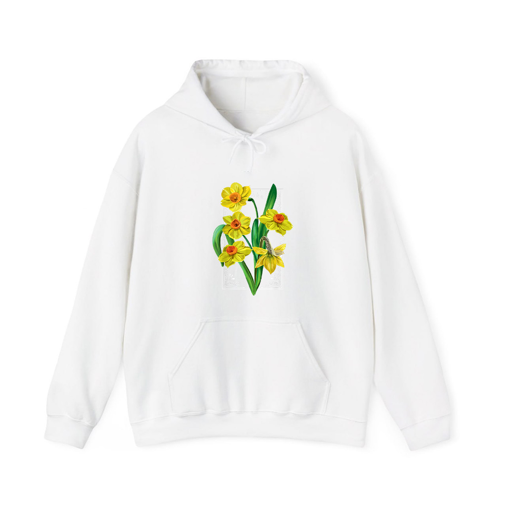 Vintage Floral Yellow Wild Daffodil Flowers Graphics Hoodie
