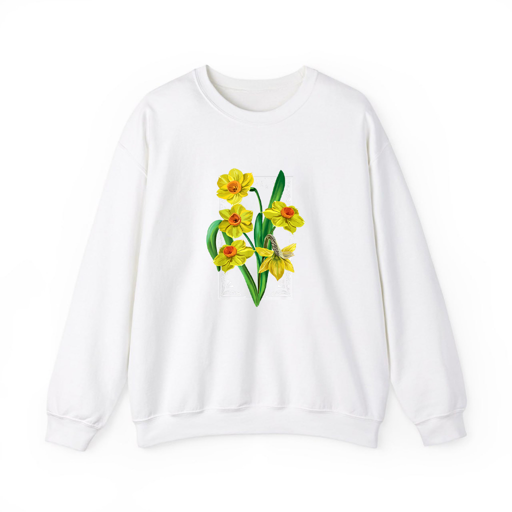 Vintage Floral Yellow Wild Daffodil Flowers Graphics Sweatshirts