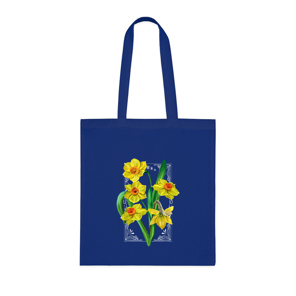 Vintage Floral Yellow Wild Daffodil Flowers Graphics Tote Bag