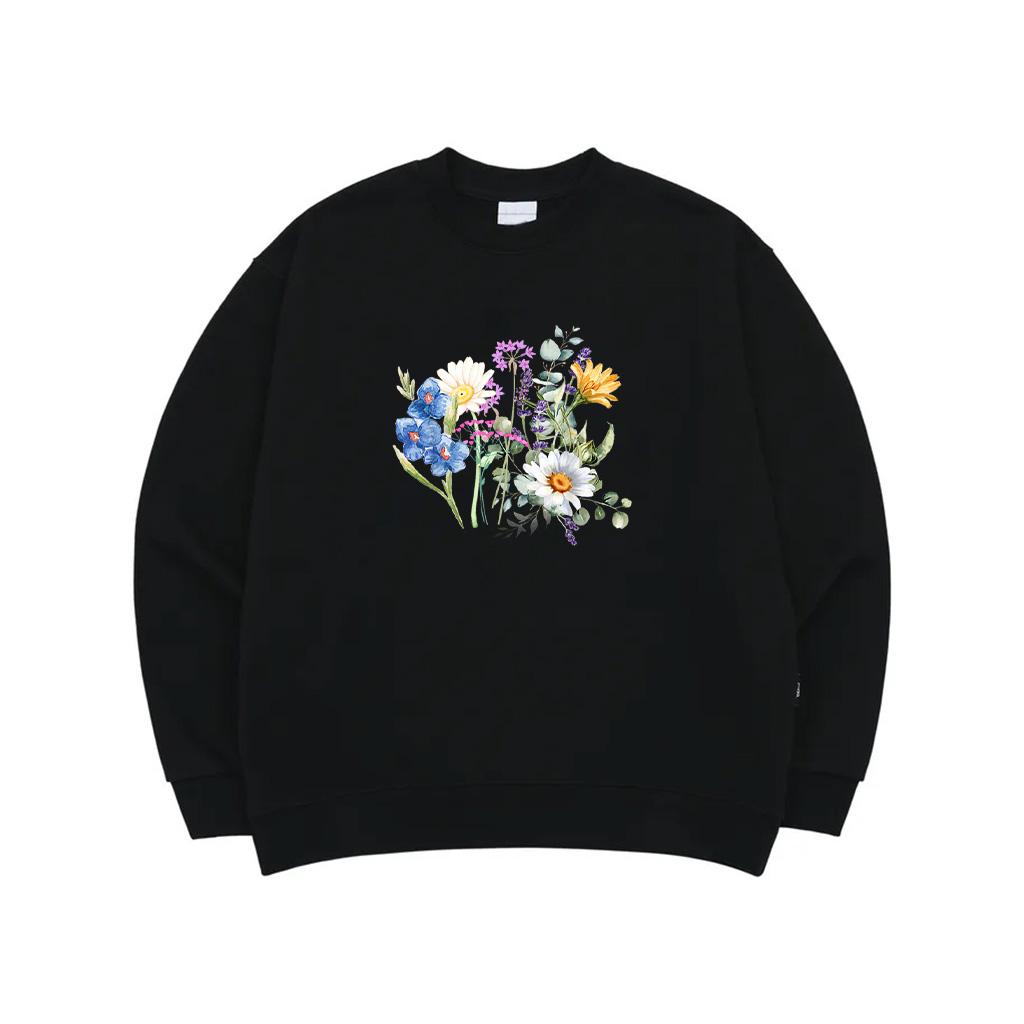 Vintage Flowers Wildflowers Boho Cottagecore Graphic Sweatshirt