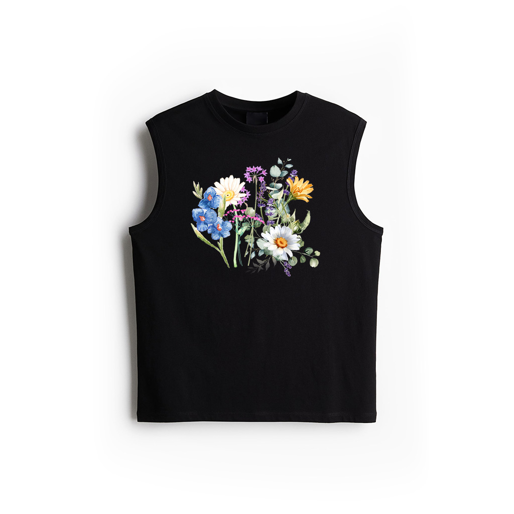 Vintage Flowers Wildflowers Boho Cottagecore Graphic Tank Top