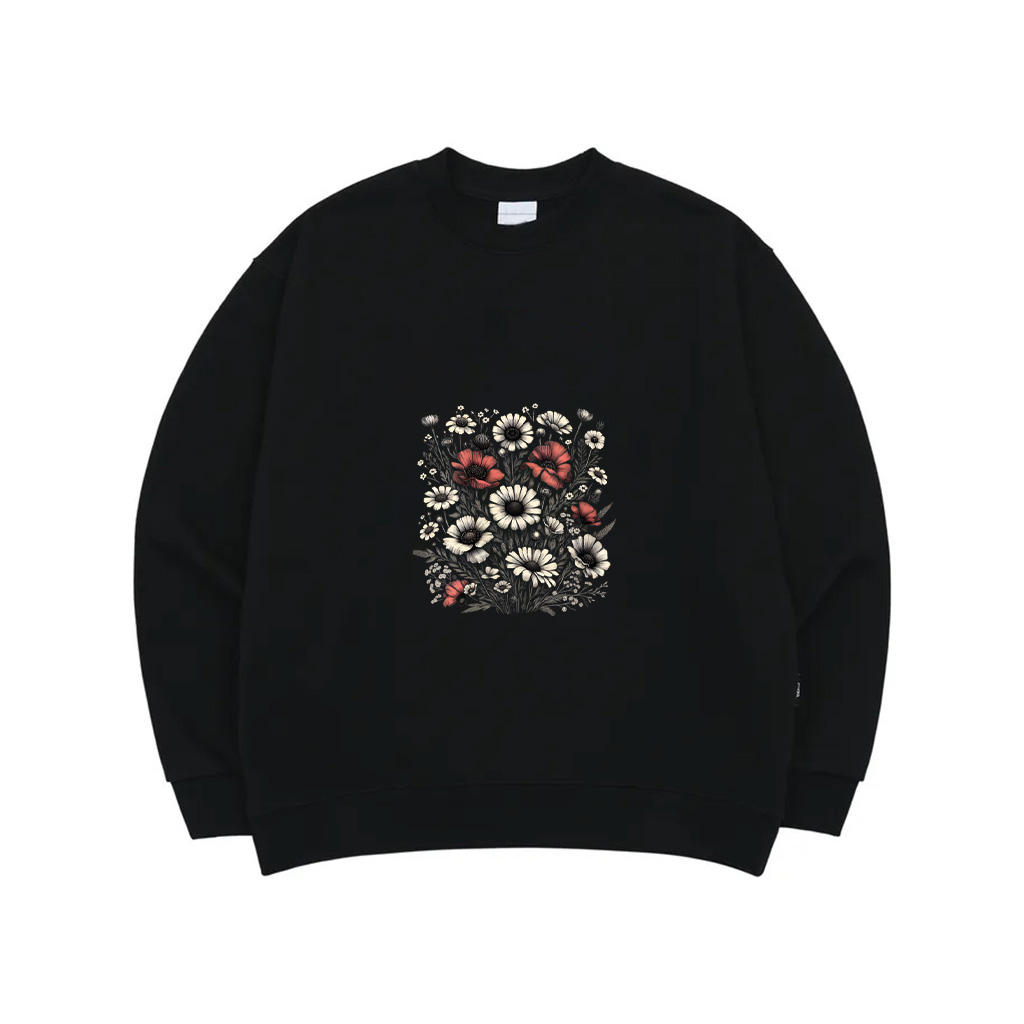 Vintage Flowers Women Wildflower Graphic Floral Gardening Sweatshirt