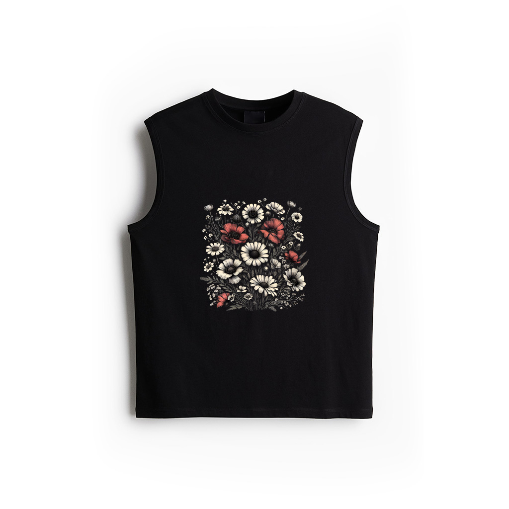 Vintage Flowers Women Wildflower Graphic Floral Gardening Tank Top