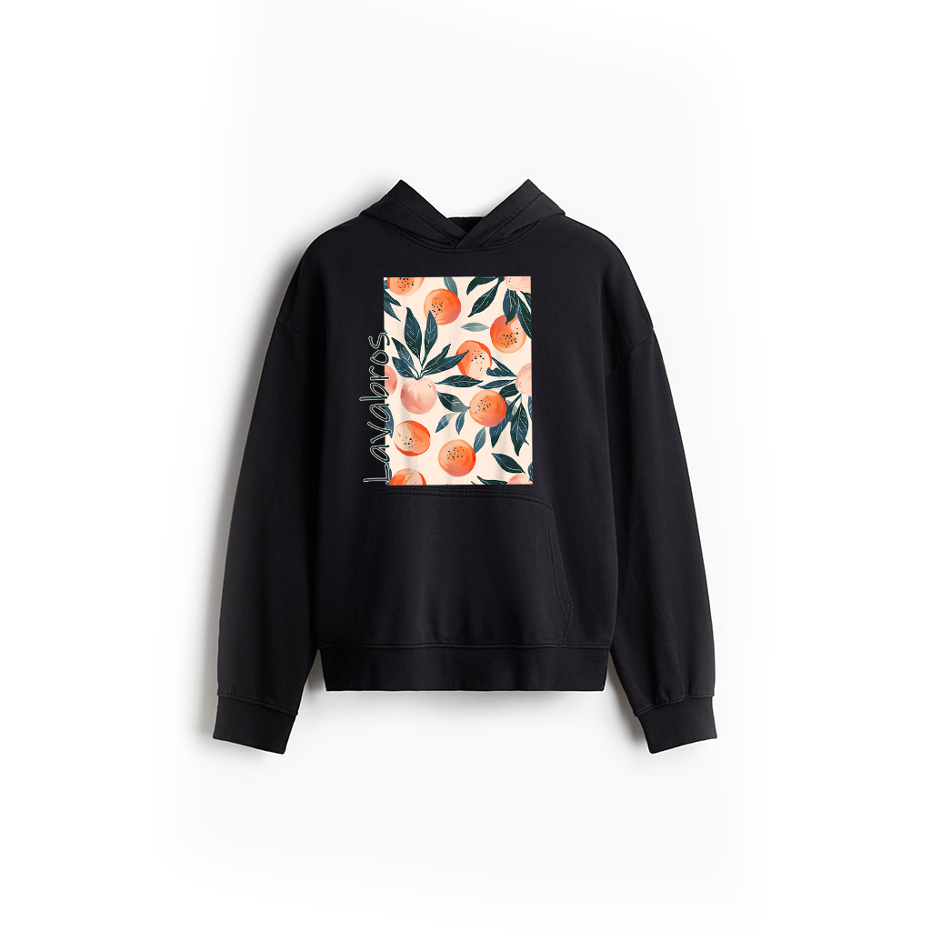 Vintage Fruit Pattern Art Peach Hoodie
