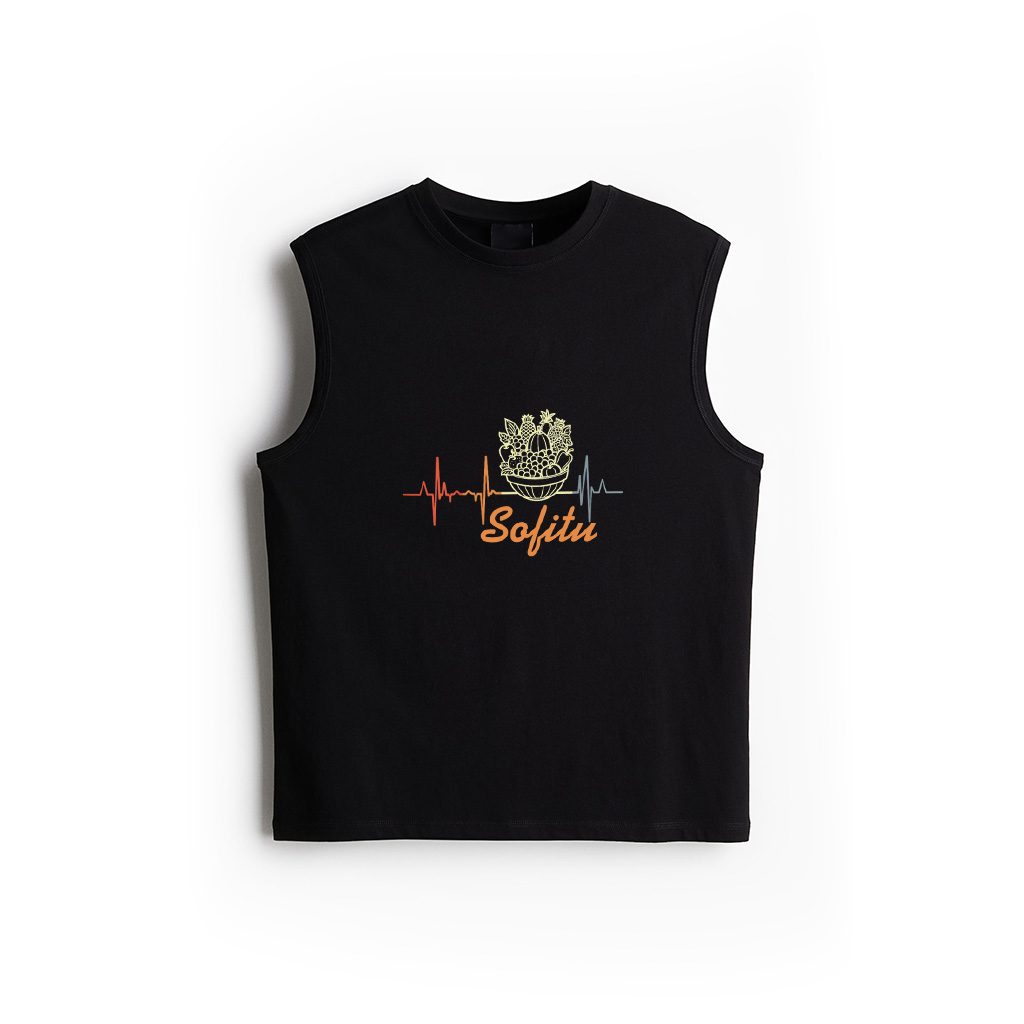 Vintage Fruits Heart Line Frutarian Heartbeat Tank Top