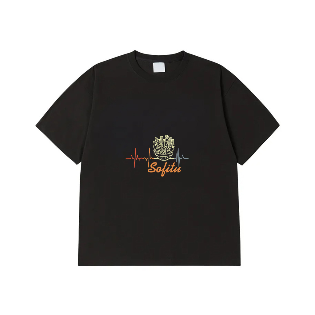 Vintage Fruits Heart Line Frutarian Heartbeat T-Shirt