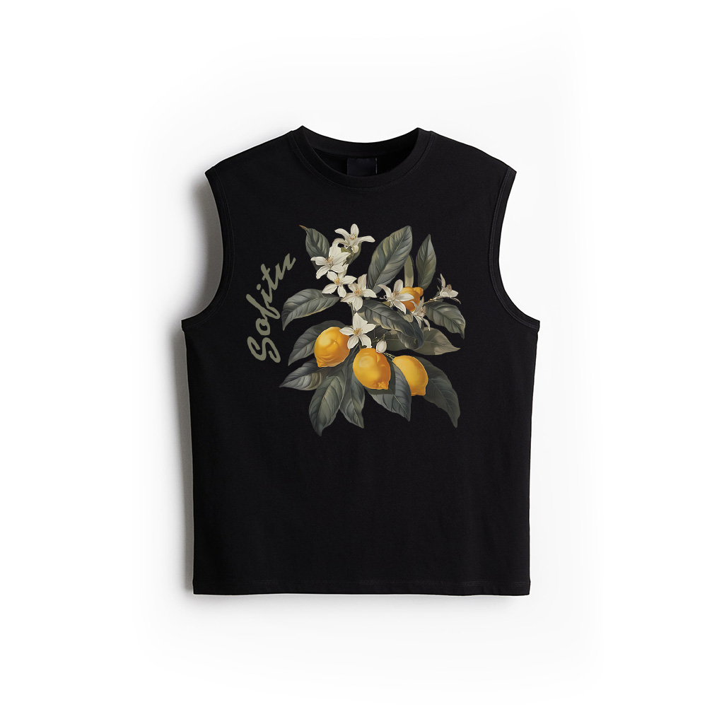 Vintage Fruits Lemon Flower Cottagecore Floral Summer Vibes Tank Top