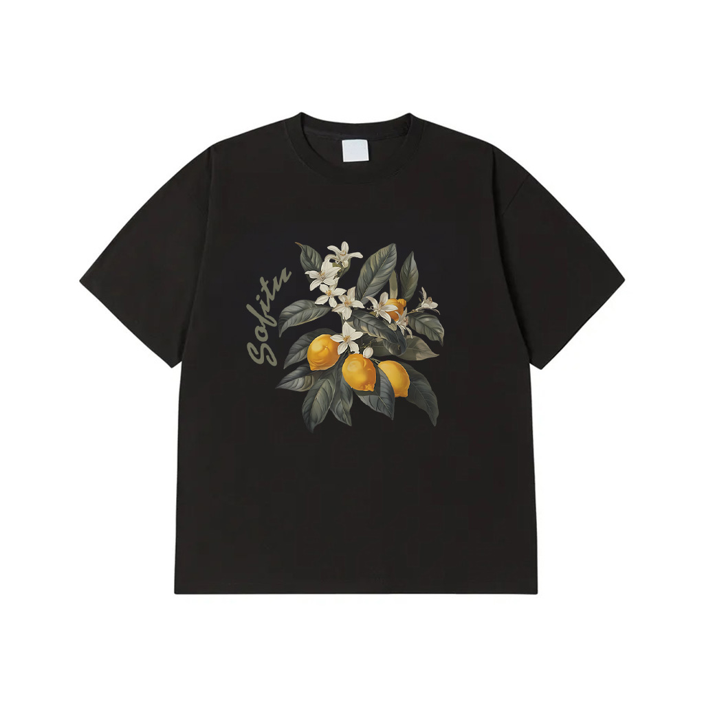 Vintage Fruits Lemon Flower Cottagecore Floral Summer Vibes T-Shirt