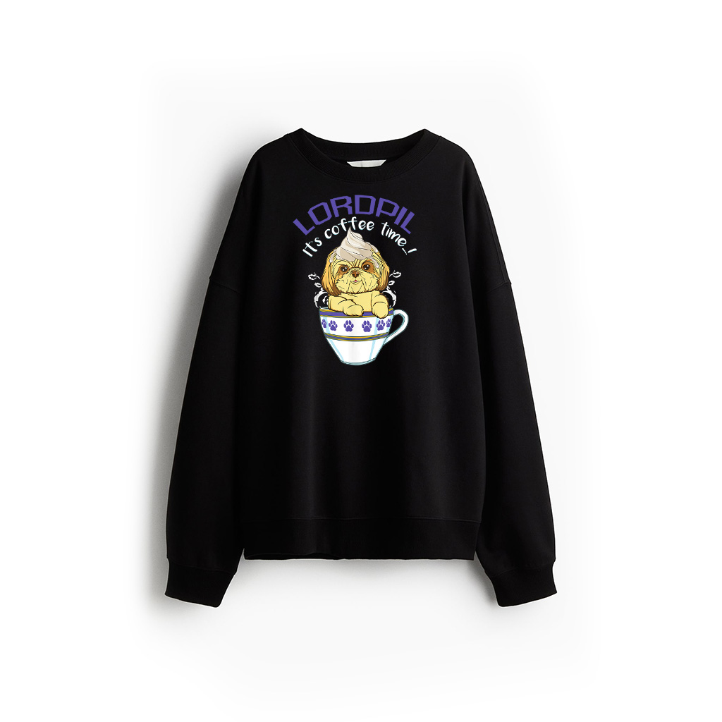 Vintage Funny Cute Dog And Coffee Espresso Lover Gift Sweatshirt