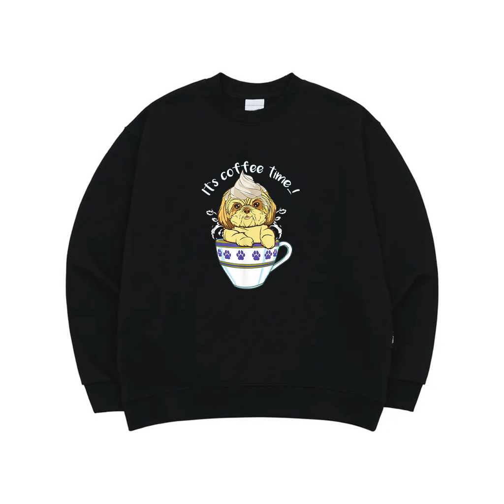 Vintage Funny Cute Dog And Coffee Espresso Lover Gift Sweatshirt