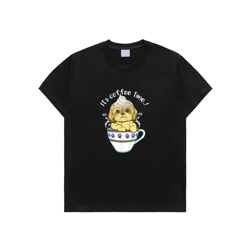 Vintage Funny Cute Dog And Coffee Espresso Lover Gift T-Shirt