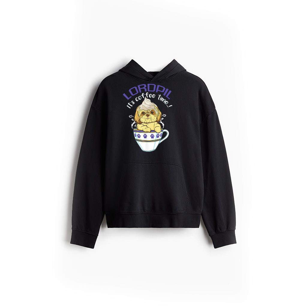 Vintage Funny Cute Dog And Coffee Espresso Lover Gift Hoodie