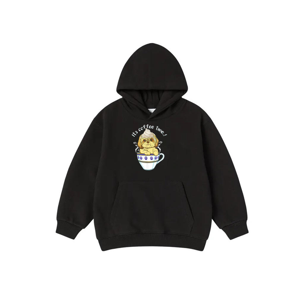 Vintage Funny Cute Dog And Coffee Espresso Lover Gift Hoodie