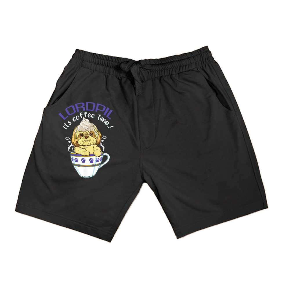 Vintage Funny Cute Dog And Coffee Espresso Lover Gift Shorts