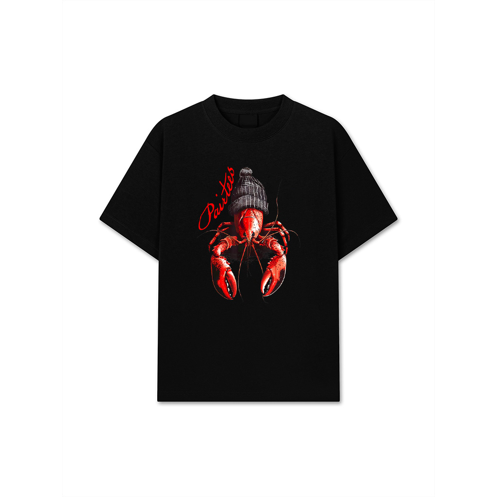 Vintage Funny Lobster With Beanie Graphic Art Lobster Lover T-Shirt