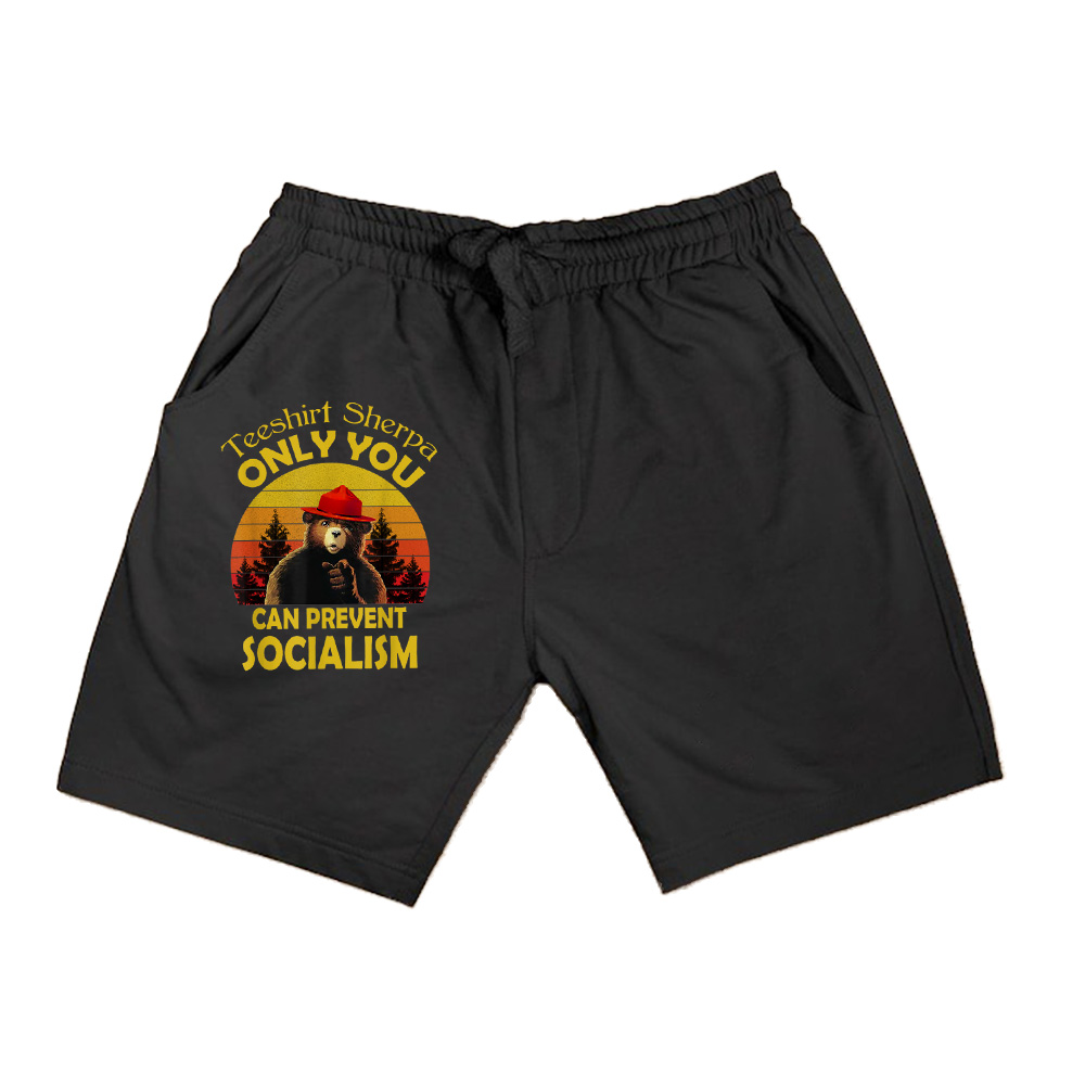 Vintage Funny Only You Can Prevent Socialism Bear Camping Shorts