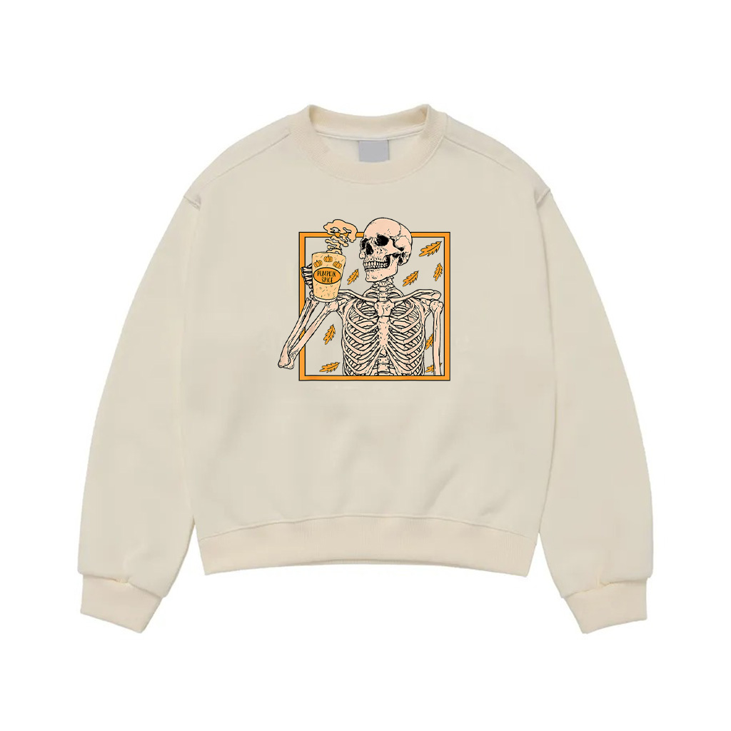 Vintage Halloween Skeleton Pumpkin Sweatshirt