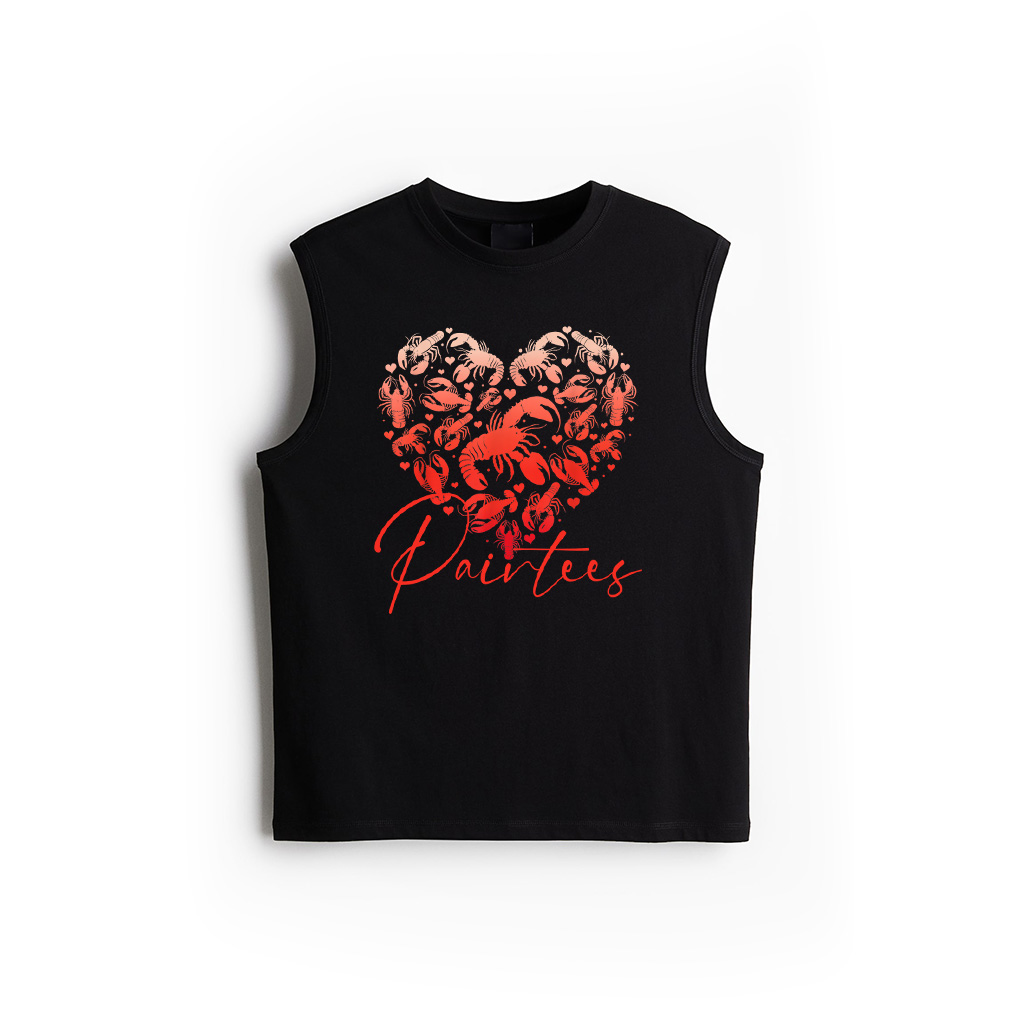 Vintage Heart Design Lobster Valentine's Day Tank Top
