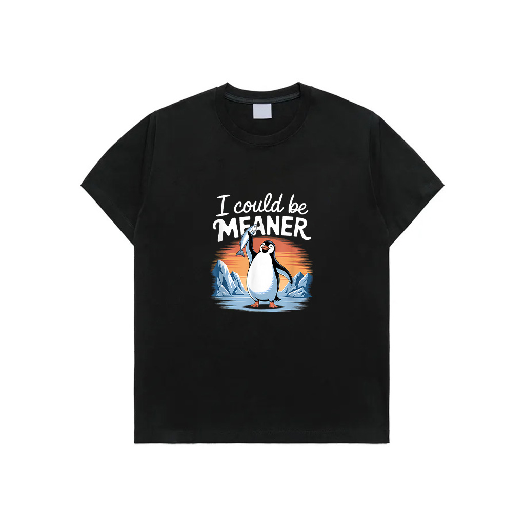 Vintage I Could Be Meaner Cute Penguin Funny Meme Retro T-Shirt