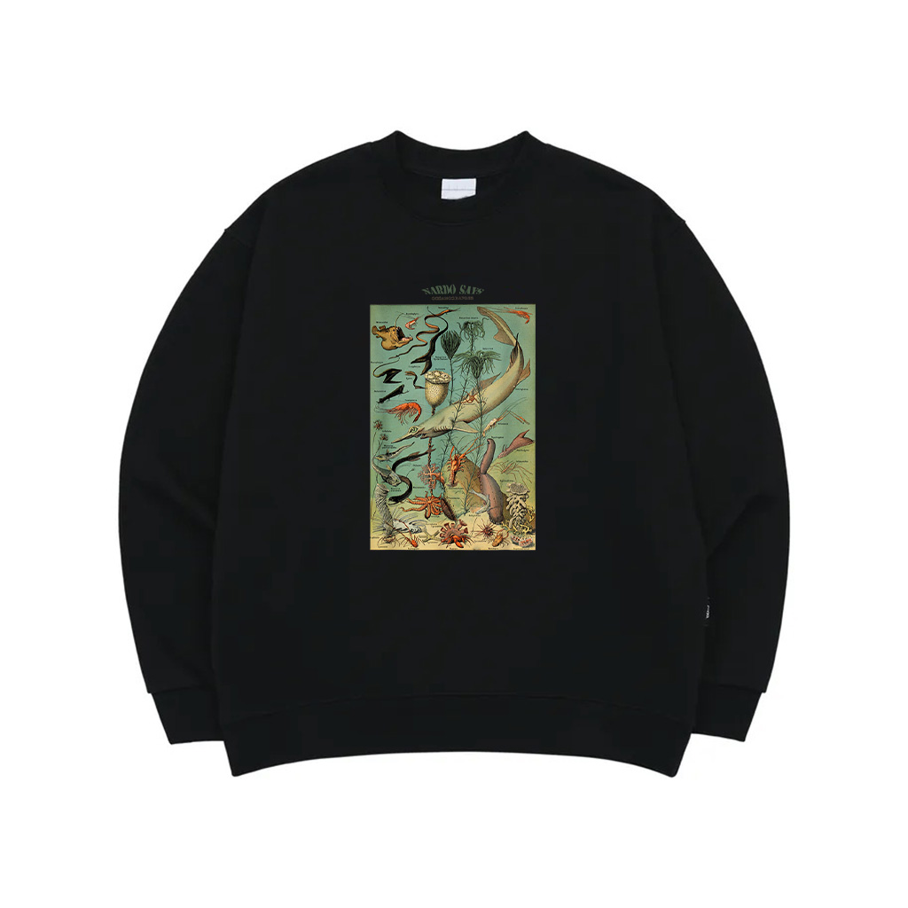 Vintage Inspired Ocean Sealife Chart Sweatshirt
