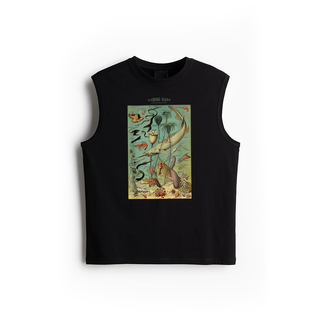 Vintage Inspired Ocean Sealife Chart Tank Top