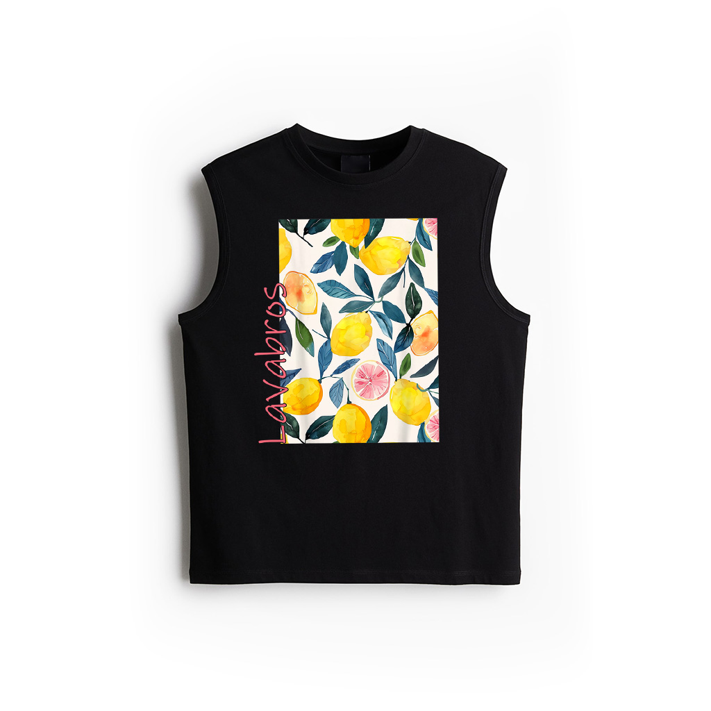Vintage Lemon Fruit Pattern Art Tank Top