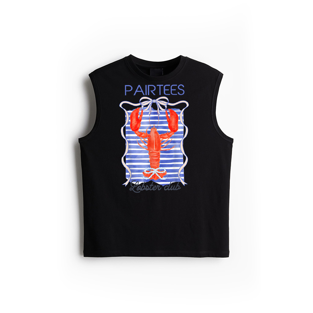 Vintage Lobster Club Coquette Bow Foodie Ocean Aesthetic Tank Top