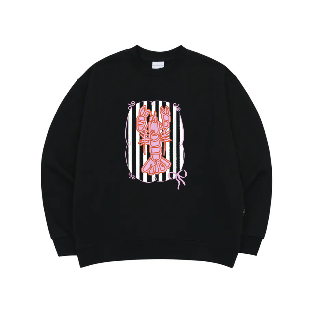 Vintage Lobster Coquette Bow Foodie Ocean Aesthetic Sweatshirt