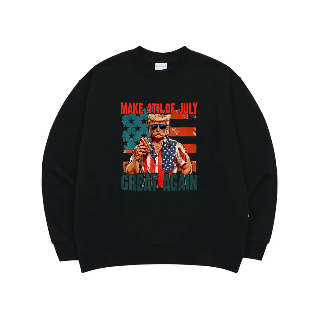Vintage Make 4Th Of July Great Again Funny Trump Hotdog Sweatshirt