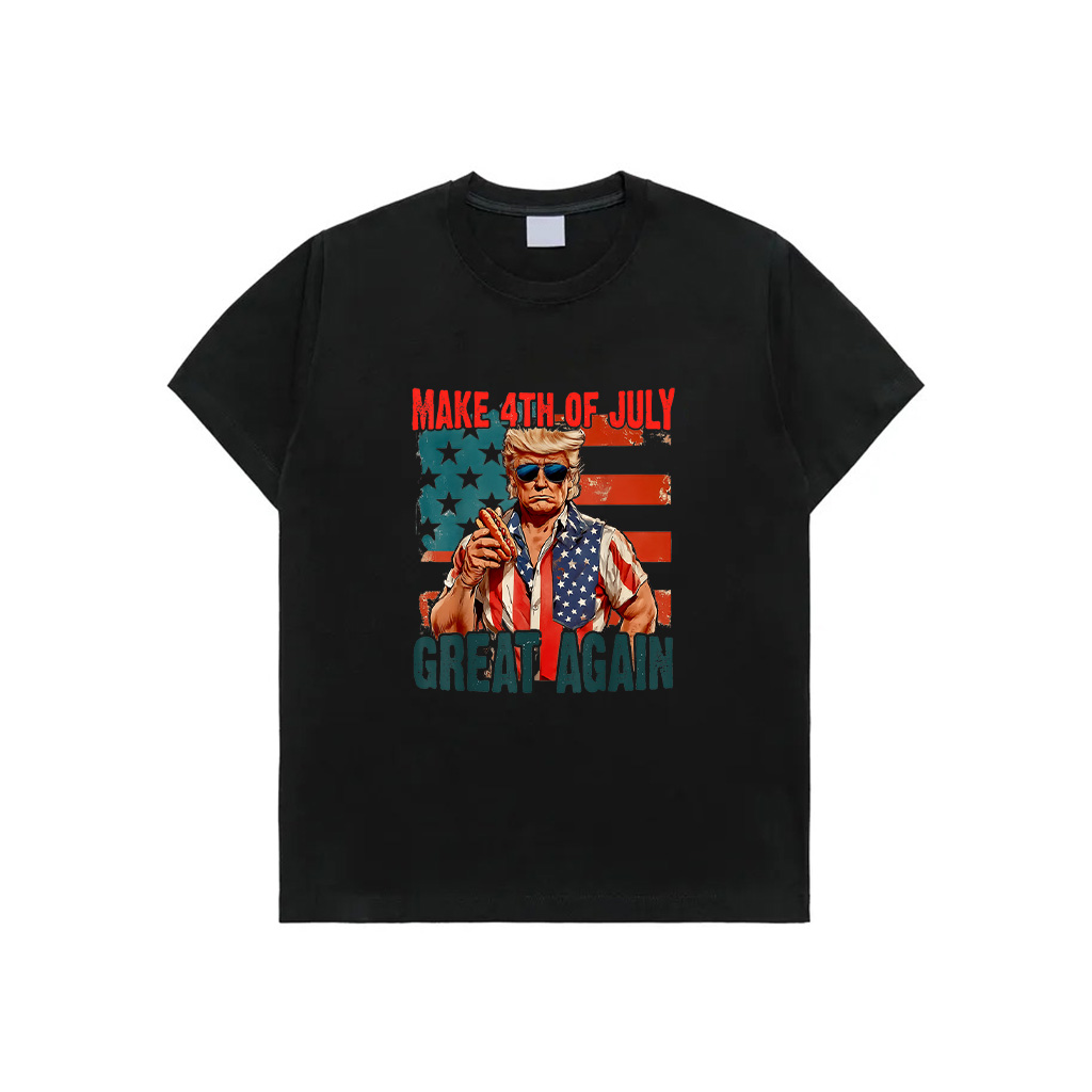 Vintage Make 4Th Of July Great Again Funny Trump Hotdog T-Shirt