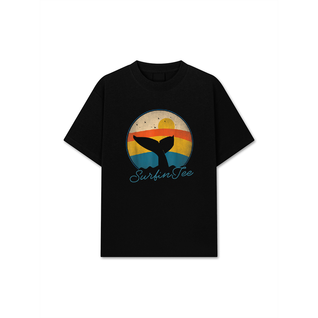 Vintage Orca Retro Tail Whale Sea Ocean Marine Biology Cool T-Shirt