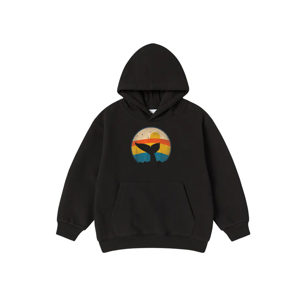 Vintage Orca Retro Tail Whale Sea Ocean Marine Biology Cool Hoodie