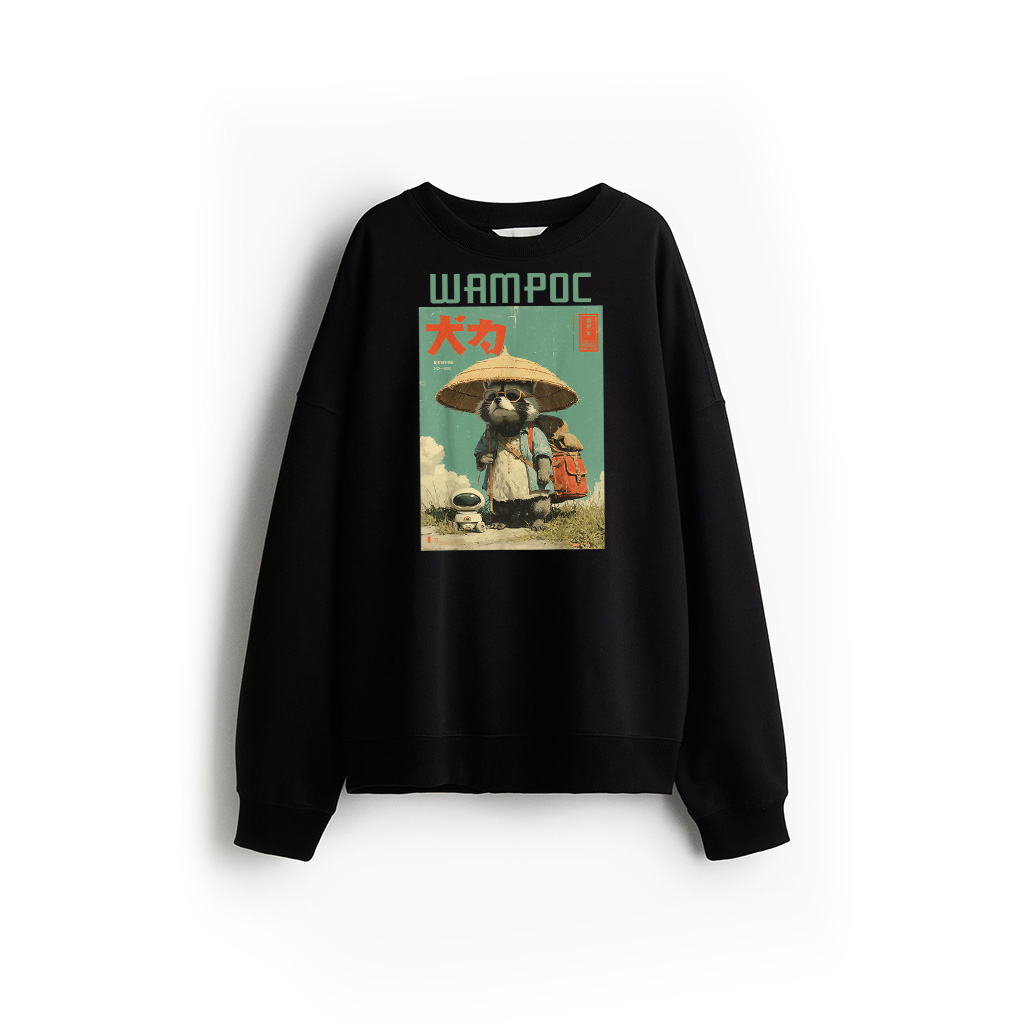 Vintage Otaku Tanuki Japanese Cute Raccoon Racoon Samurai Sweatshirt