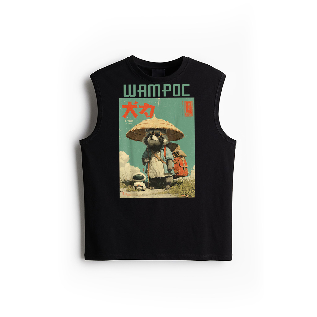 Vintage Otaku Tanuki Japanese Cute Raccoon Racoon Samurai Tank Top