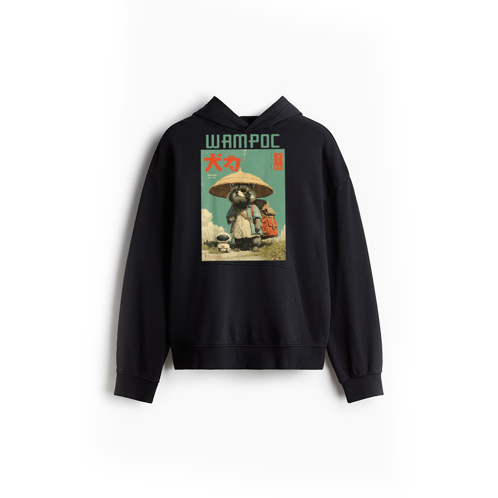 Vintage Otaku Tanuki Japanese Cute Raccoon Racoon Samurai Hoodie