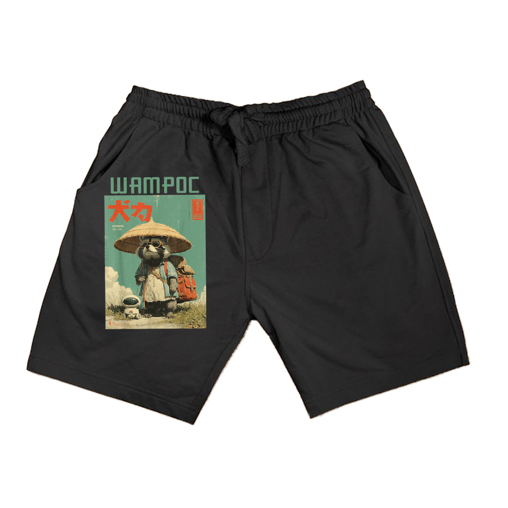 Vintage Otaku Tanuki Japanese Cute Raccoon Racoon Samurai Shorts