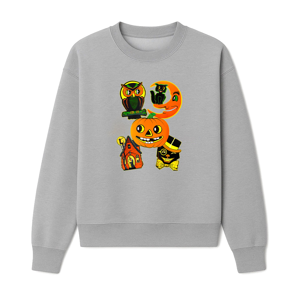 Vintage Owl And Cat Pumpkin Halloween Sweatshirts 06-10-2025