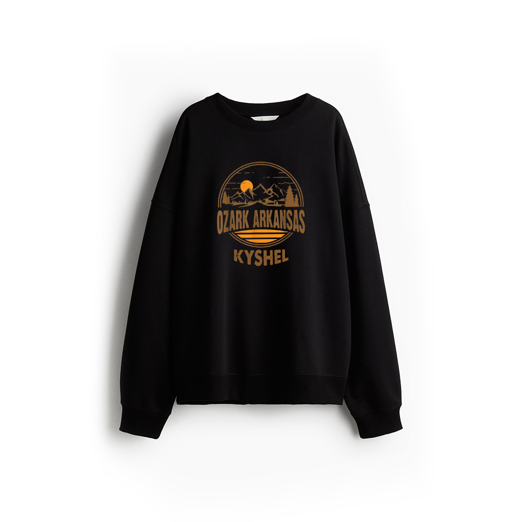 Vintage Ozark, Arkansas Mountain Hiking Souvenir Print Sweatshirt