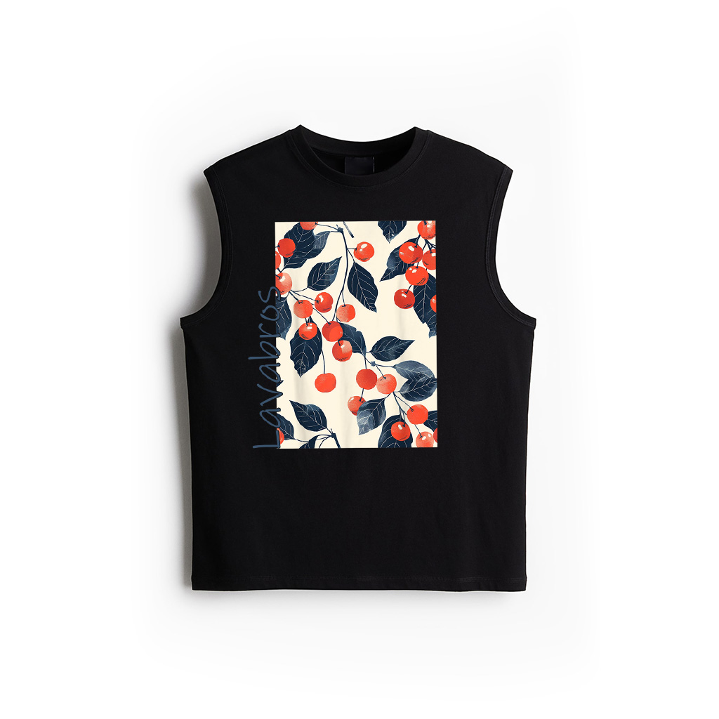 Vintage Pattern Art Cherry Fruit Tank Top