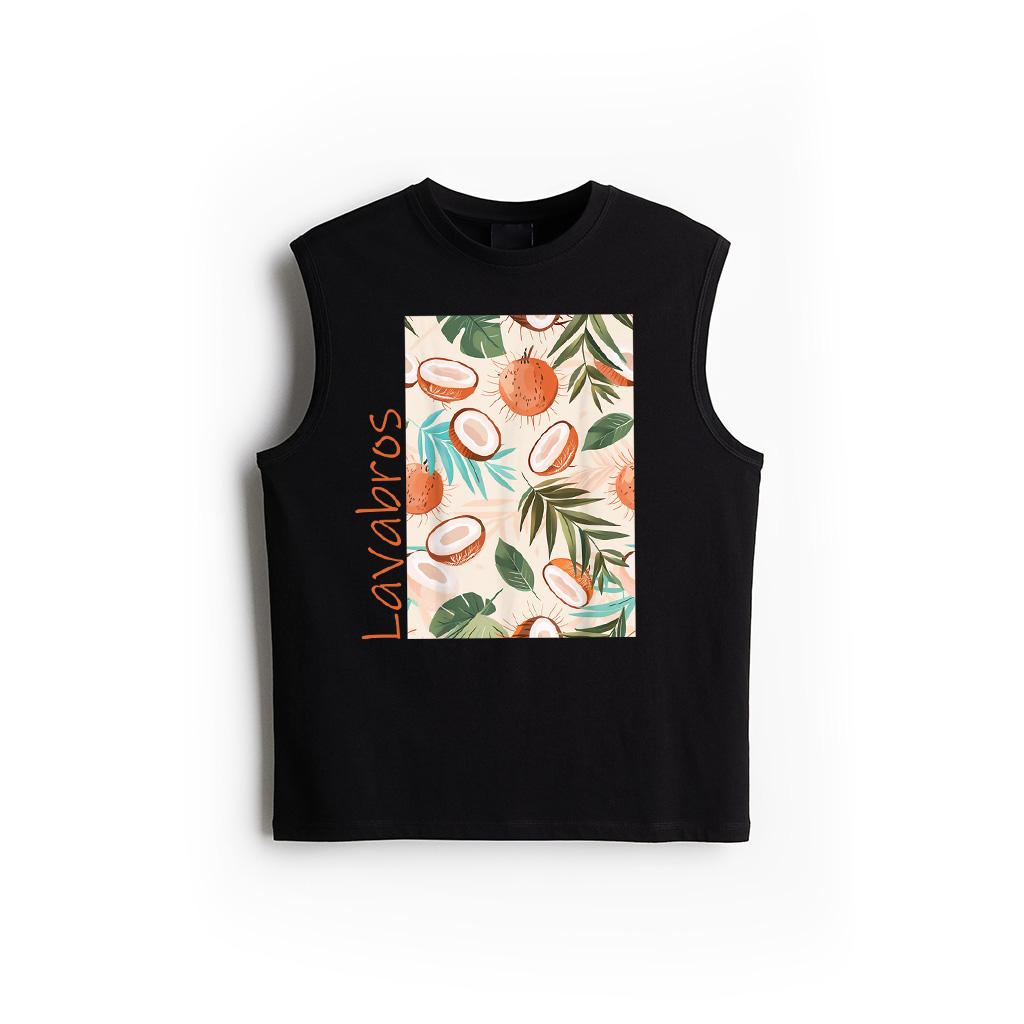 Vintage Pattern Art Coconut Fruit Tank Top