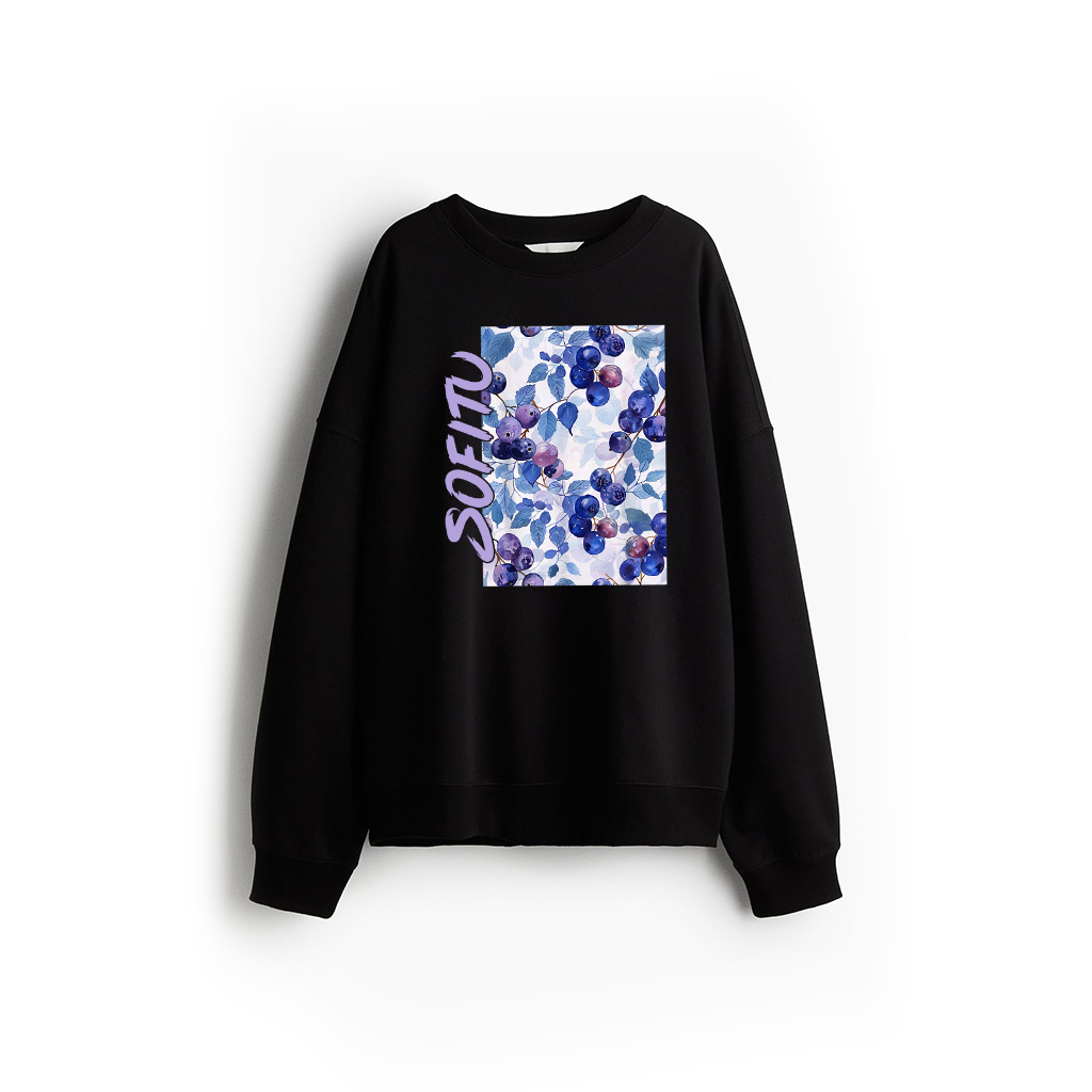 Vintage Pattern Art Plum Fruit Sweatshirt