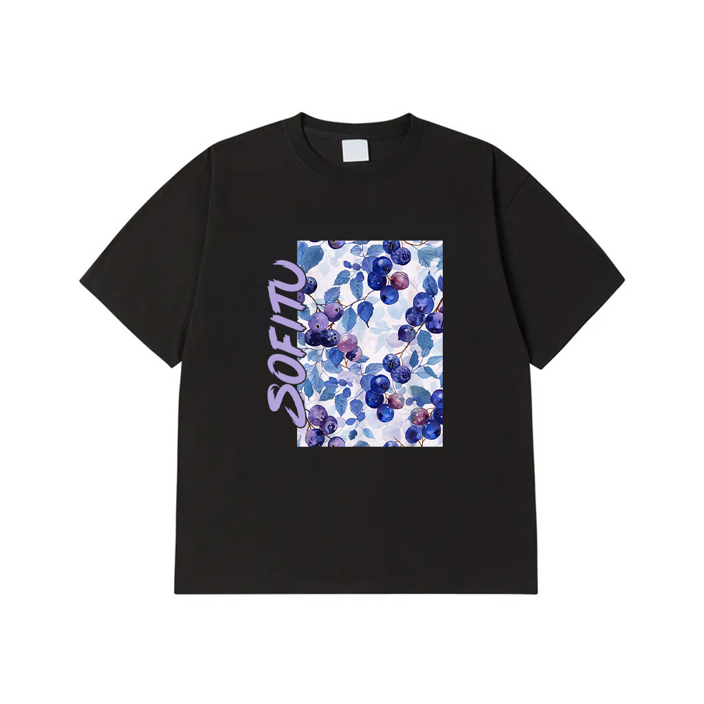 Vintage Pattern Art Plum Fruit T-Shirt