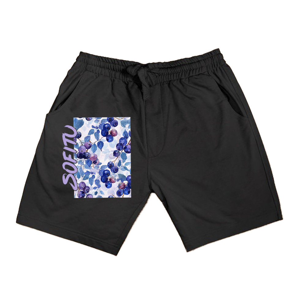 Vintage Pattern Art Plum Fruit Shorts