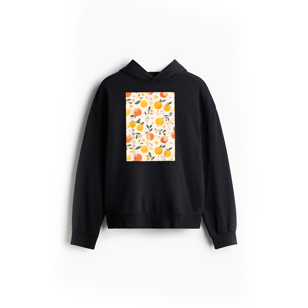 Vintage Peach Fruit Pattern Art Hoodie